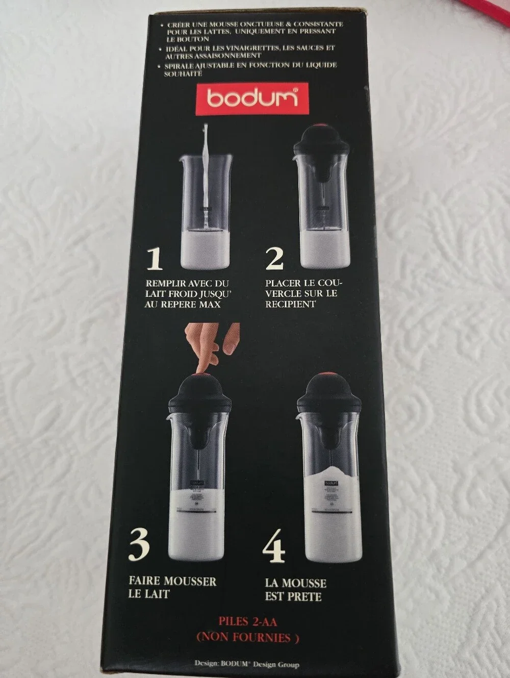 Bodum Milk Frother Battery Operated - 10661 Glass Jar, New in Box